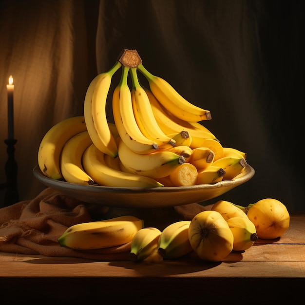 Foto de uma tigela de banana madura e fatias com fundo isolado