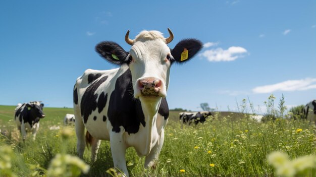 Foto de uma vaca na fazenda