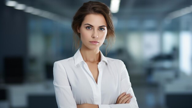 Foto de una mujer de negocios en la oficina Plano medio (Foto von einer Geschäftsfrau im Büro)