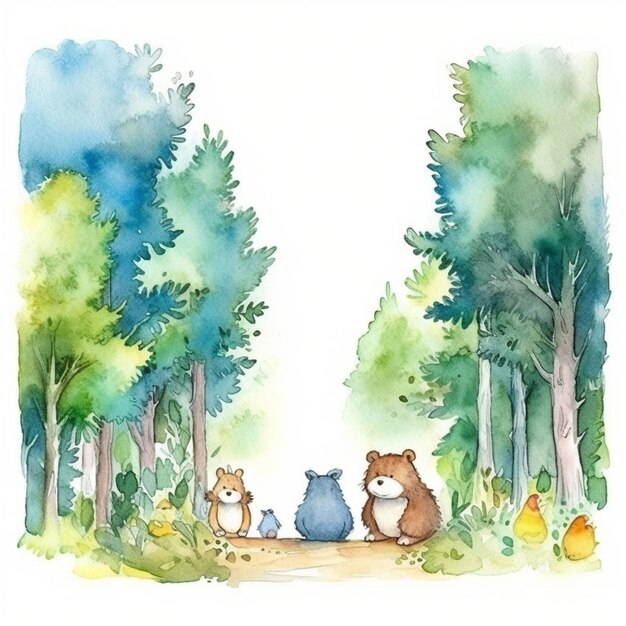 Foto de urso aquarelado