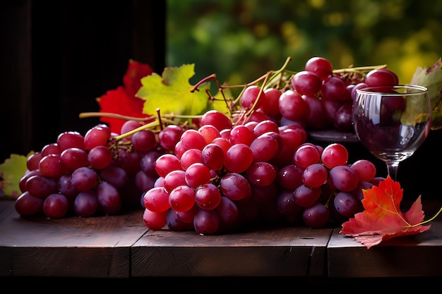 foto de uvas na mesa