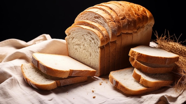 Foto de vários pães na mesa de madeira