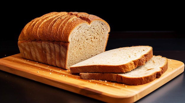 Foto de vários pães na mesa de madeira