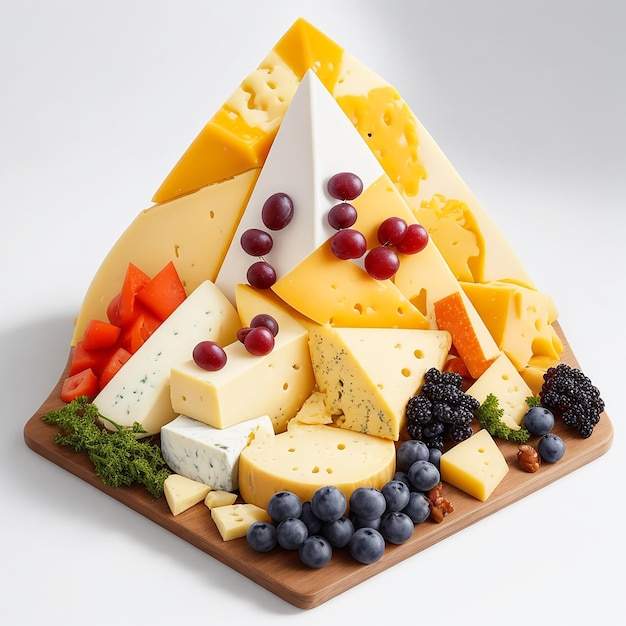 Foto de vários tipos de deliciosos pratos de queijo Ai Image