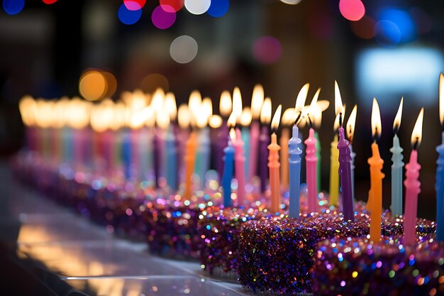 Foto foto de velas de aniversário com brilho