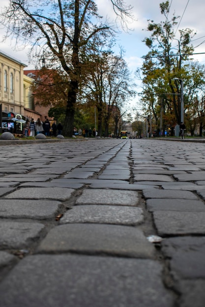 Foto de viagem antiga de lviv foto de rua