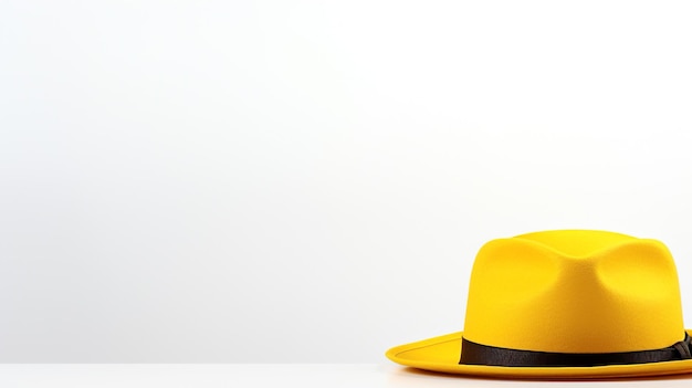 Foto de Yellow Boater Hat isolado em fundo branco