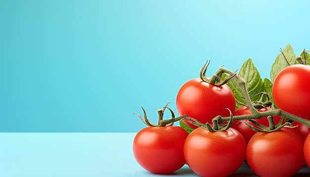 foto delantera de vista cercana de tomates rojos frescos generador por ai