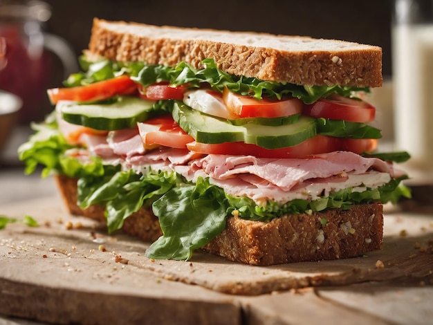 Foto deliciosa de comida de sanduíche