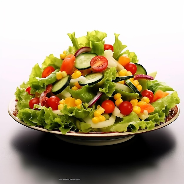 Foto de una deliciosa ensalada de verduras saludable