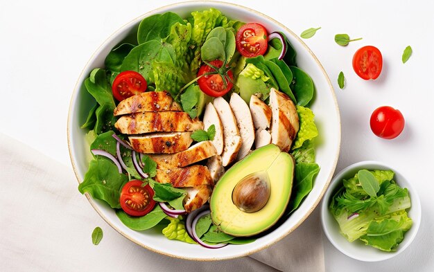 Foto de una deliciosa ensalada de verduras saludable