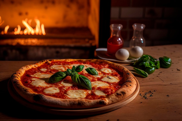 Foto de deliciosa pizza napolitana margherita