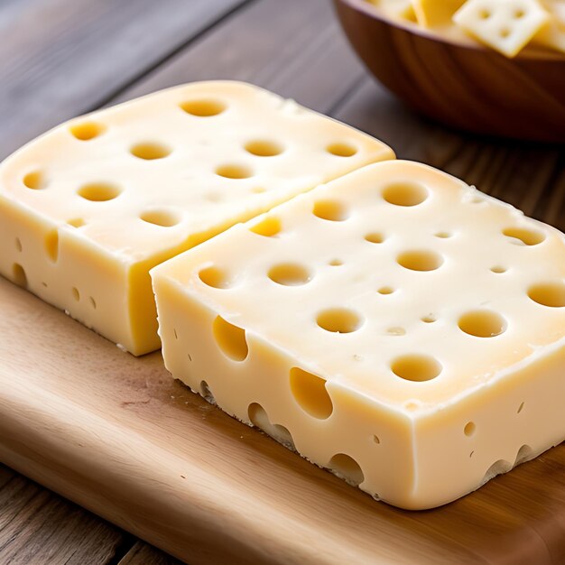 Foto foto deliciosas piezas de queso