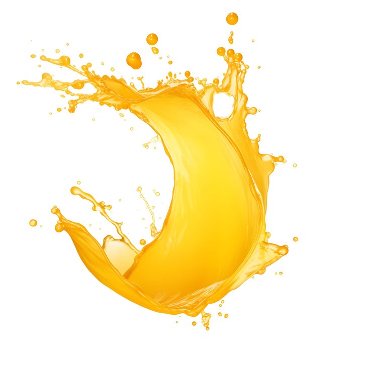 Foto foto de un delicioso jugo de mango sobre un fondo blanco