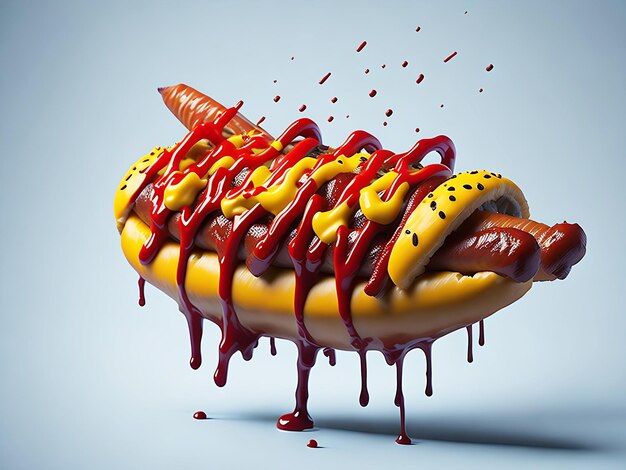 Foto de un delicioso perrito caliente generado por ai