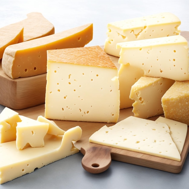 Foto deliciosos pedaços de queijo