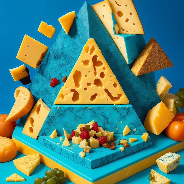 Foto deliciosos pedaços de queijo