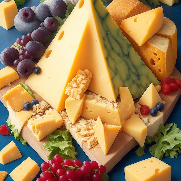 Foto de deliciosos trozos de queso ai image