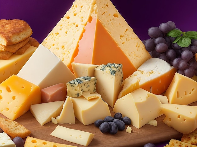 Foto de deliciosos trozos de queso ai image