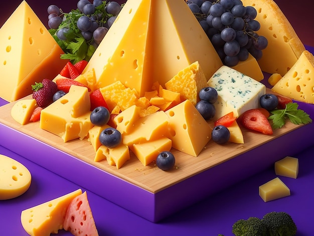 Foto de deliciosos trozos de queso Ai imagen