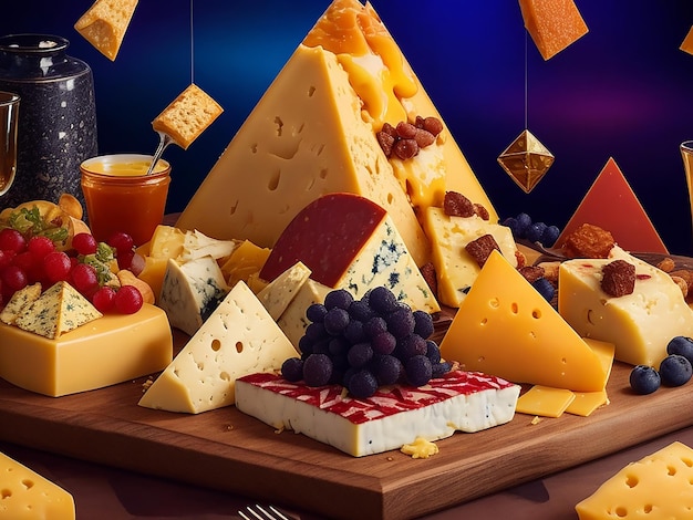 Foto de deliciosos trozos de queso Ai imagen