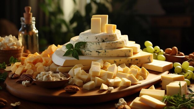 Foto deliciosos trozos de queso