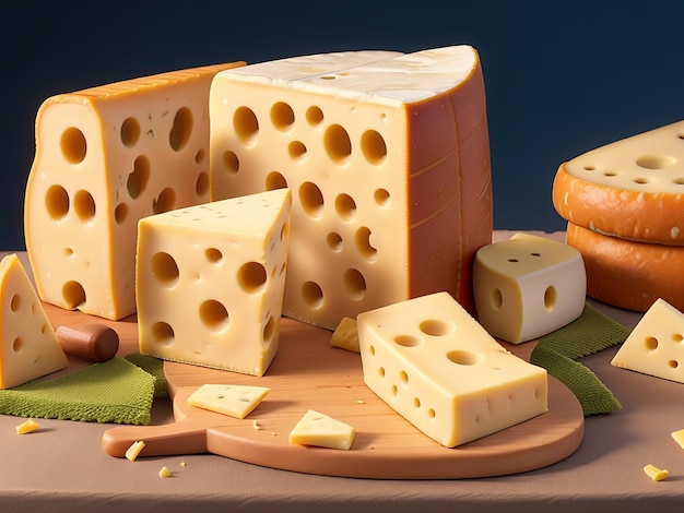 Foto deliciosos trozos de queso