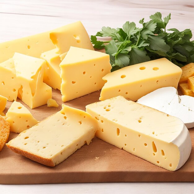 Una foto de deliciosos trozos de queso