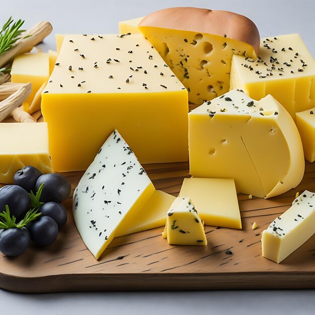 Foto deliciosos trozos de queso