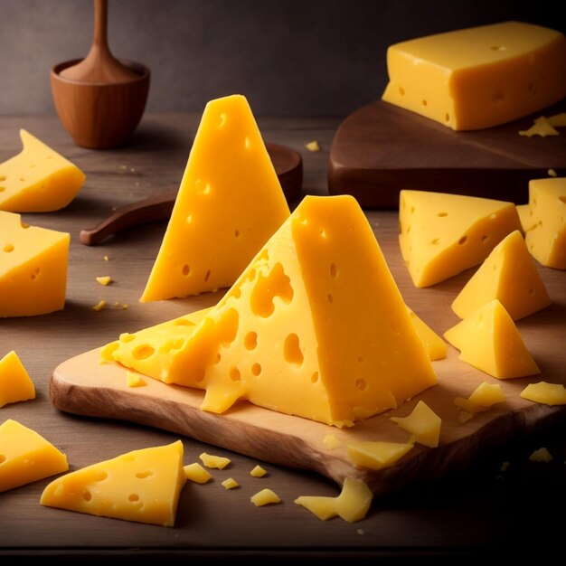 Foto deliciosos trozos de queso