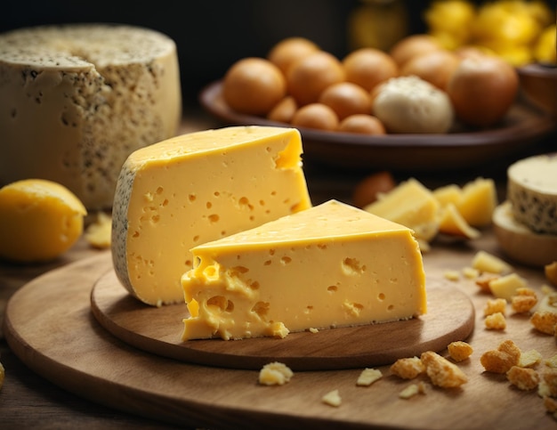 Foto deliciosos trozos de queso