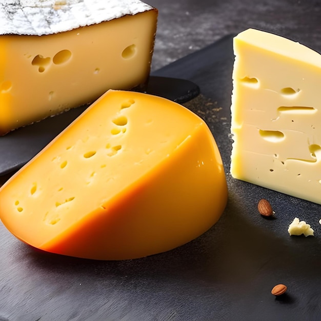 Foto deliciosos trozos de queso