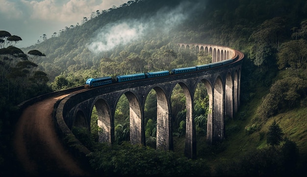 Foto Demodara Neun-Bogen-Brücke in Sri Lanka mit generierter KI