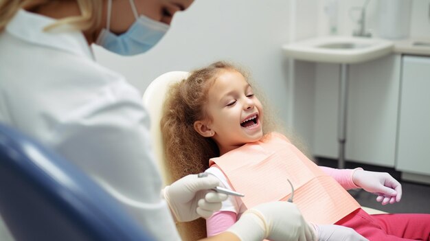 Foto del dentista que realiza tratamientos dentales profesionales en la clínica dental