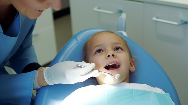 Foto del dentista que realiza tratamientos dentales profesionales en la clínica dental