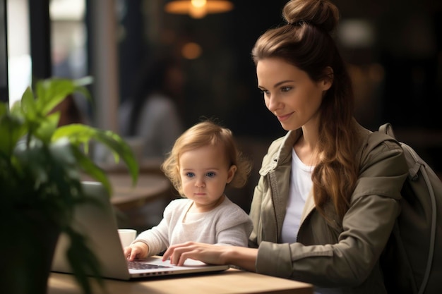 Foto der arbeitenden Mutter