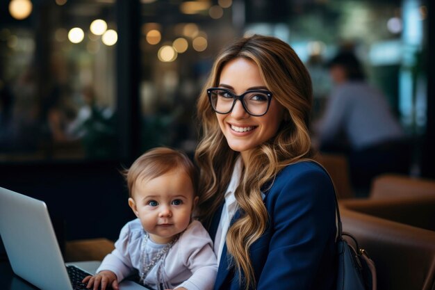 Foto der arbeitenden Mutter