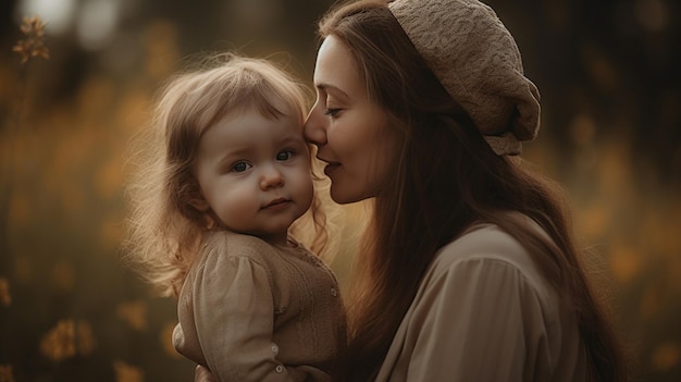 Foto der glücklichen Mutter und des Kindes