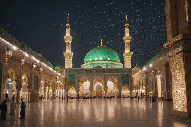 Foto foto der heiligen moschee des propheten mohammed in medina ksa