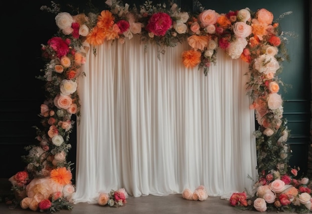 Foto der Hochzeitsfeier mit Blumendekoration