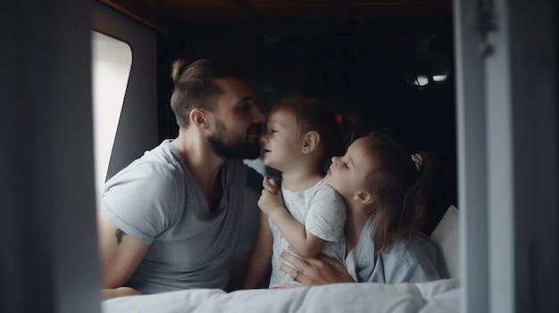 Foto der jungen Eltern mit der Tochter