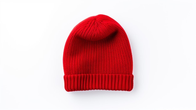 Foto der Red Beanie-Mütze auf weißem Hintergrund