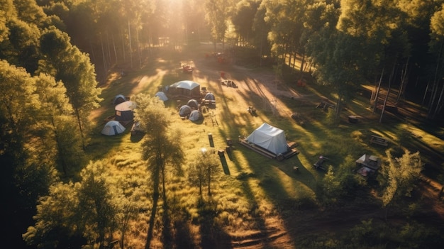 Foto der ruhigen Atmosphäre des Lagers