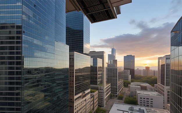 Foto der Skyline eines Bürogebäudes, erstellt von ai