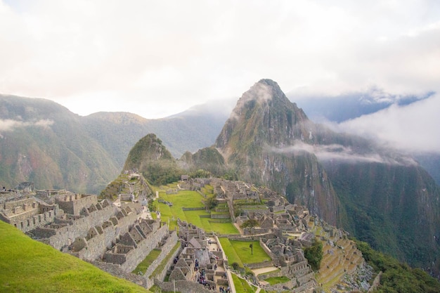 Foto der verlorenen Stadt Machu Picchu in der Stadt Cusco Peru.