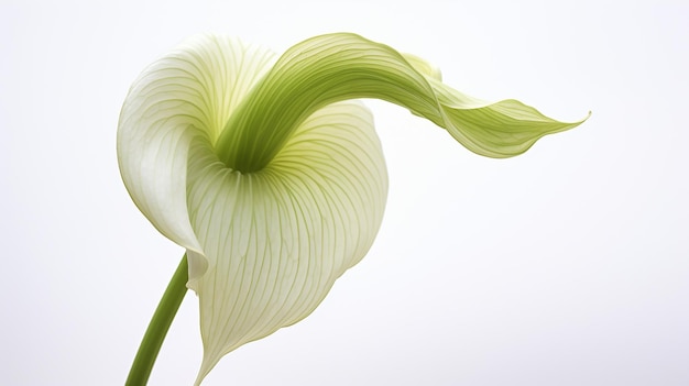 Foto der wunderschönen Jackinthepulpitblume, isoliert auf weißem Hintergrund