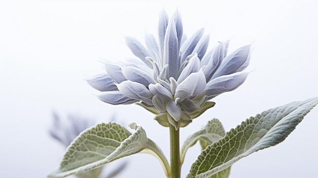 Foto der wunderschönen Lammohrblume, isoliert auf weißem Hintergrund