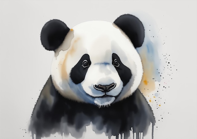 Foto des Gesichts des Pandas in Aquarell-Stil