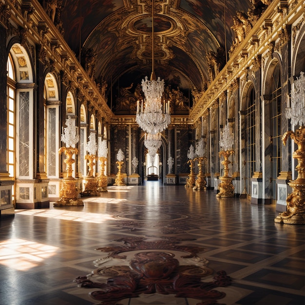 Foto des Schlosses von Versailles, das Touristen anzieht