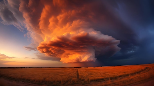 Foto des Sommers Eine Nimbuswolke beim Sonnenuntergang